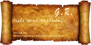 Gyömrei Relinda névjegykártya